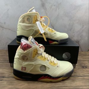 Off White x Nike Air Jordan 5 "Sail"