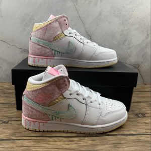 Nike Air Jordan 1 Mid "Paint Drip" (GS)