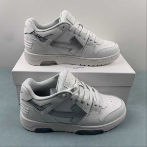 OFF-WHITE Out Of Office OOO Low Tops Embroidered Arrow White Light Blue