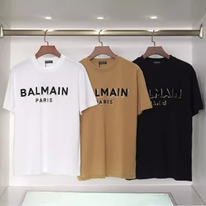 Camiseta BALMAIN Negra/Marrón/Blanca