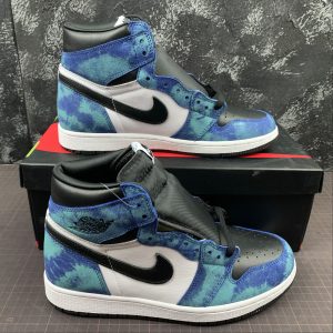 Nike Air Jordan 1 Tie-Dye White Black Aurora Green