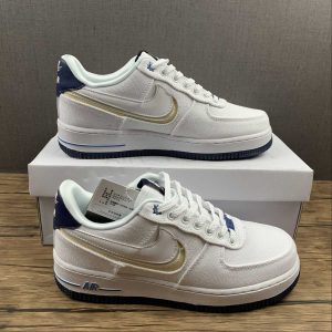 Nike Air Force 1 Low White Canvas Navy Sole