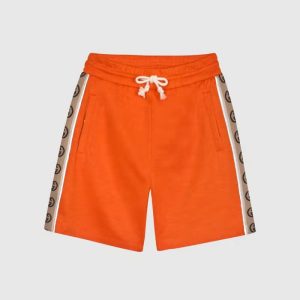 Pantalón corto naranja con GG entrelazado Gucci