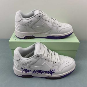 OFF-WHITE Out Of Office OOO Low Tops For Walking White Royal Blue