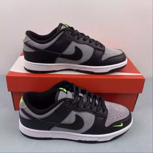 Nike Dunk Low Black Cool Grey Volt Mini Swoosh
