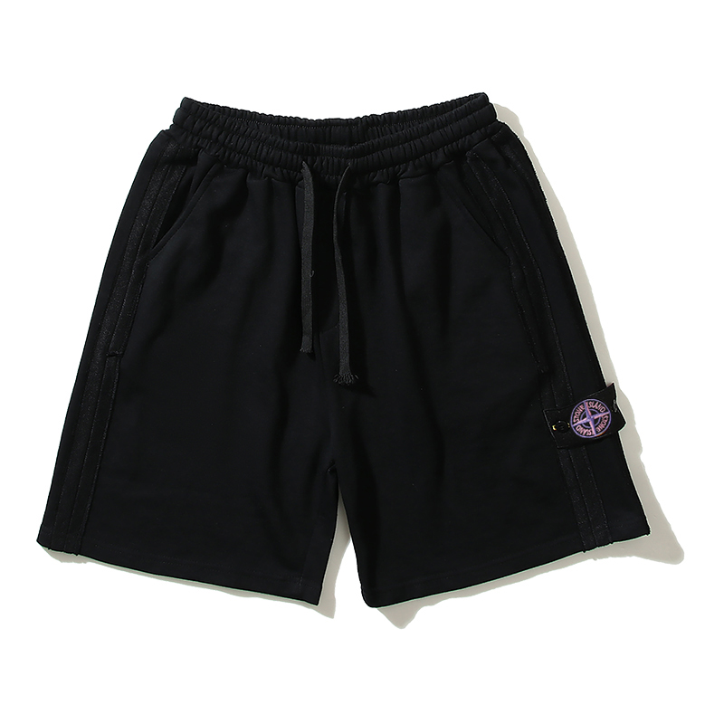 Pantalón corto negro Stone Island "White Patch"