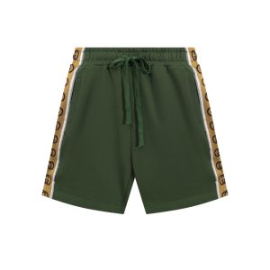 Pantalón corto verde/marrón Gucci ribete GG