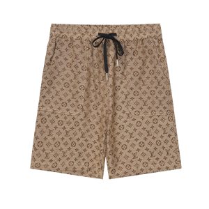 Pantalón corto Louis Vuitton "LV" monograma beige/marrón
