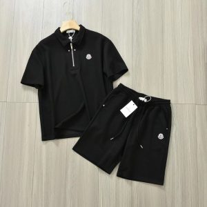 Conjunto corto negro Moncler "Zip"
