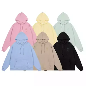 Sudadera con capucha Ami Paris logo cosido 6 colores