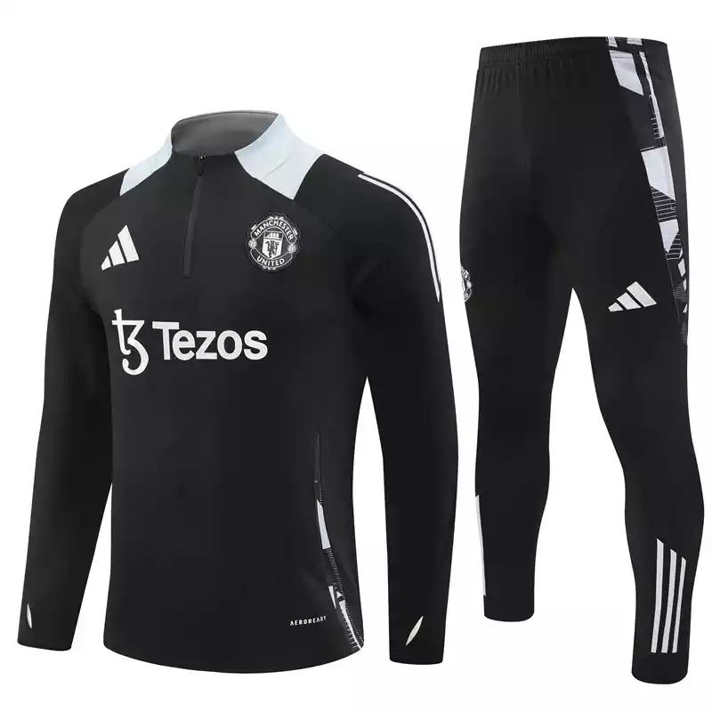 Chándal cremallera corta Manchester United FC 24-25 full negro