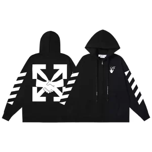 Sudadera negra con capucha Off-White "Shakehands"