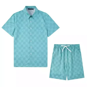 Conjunto corto Louis Vuitton azul cuadritos