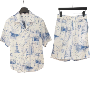 Conjunto corto Gucci azul/blanco GG G5