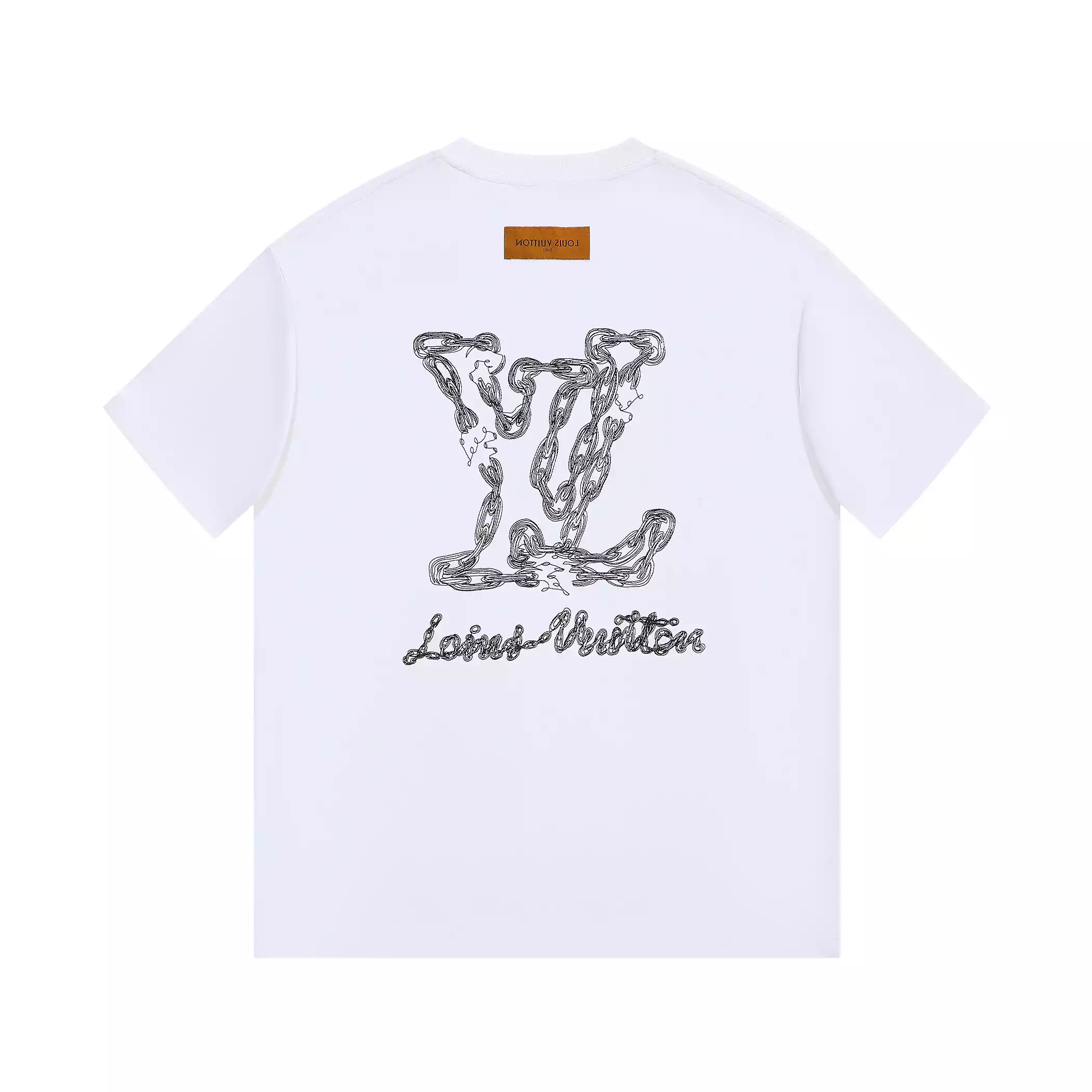 Camiseta Louis Vuitton blanca logo Cadena - Imagen 2