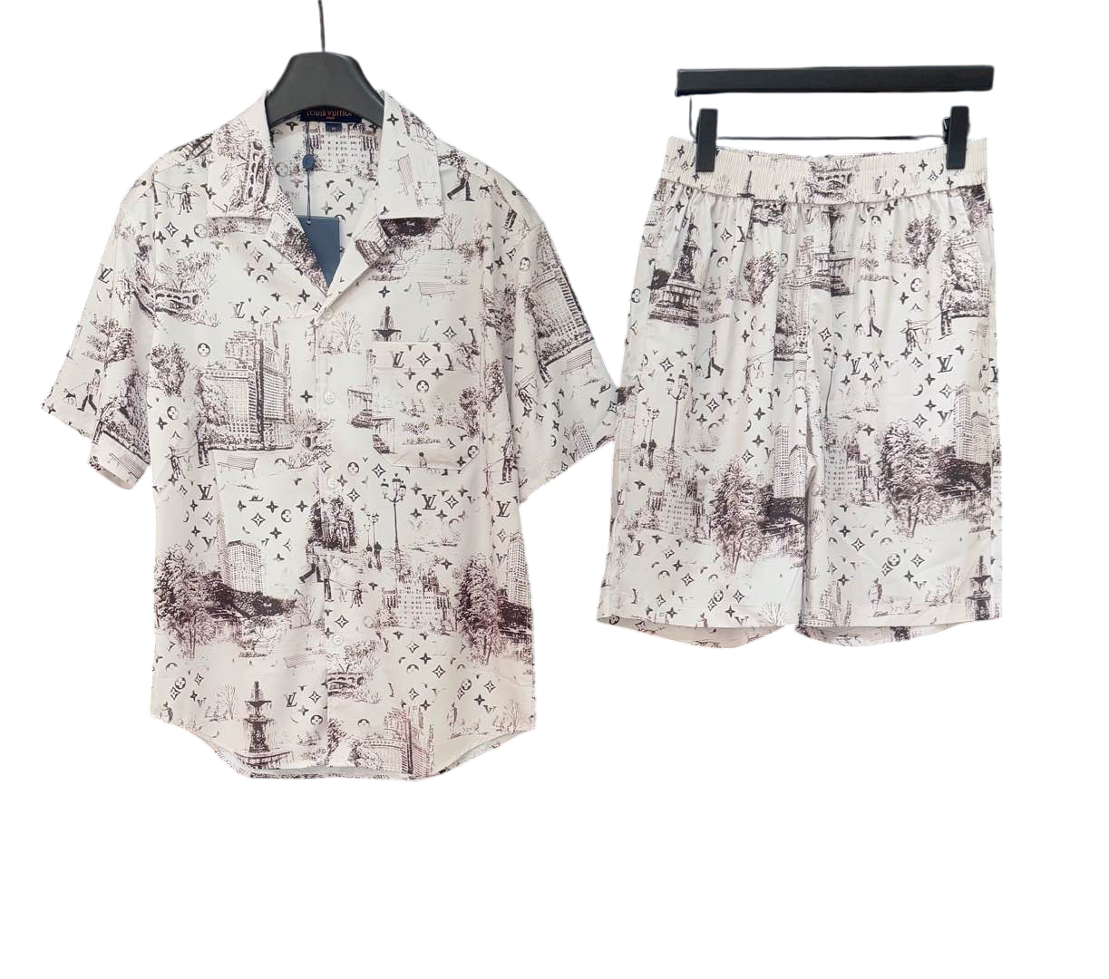 Conjunto corto Gucci blanco/marron GG G5