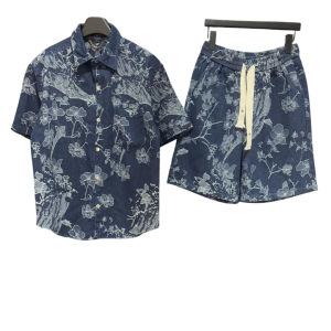 Conjunto corto Gucci azul/blanco GG G5