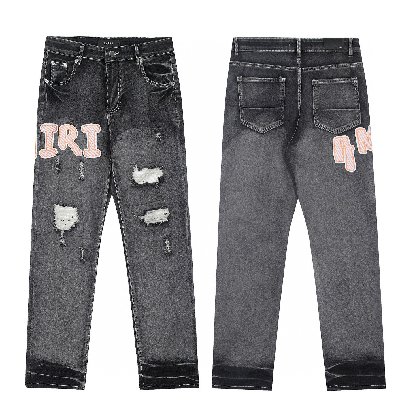 Pantalón vaquero Amiri letras rosa