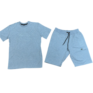Conjunto corto Lacoste gris (ENVÍO 72HORAS)
