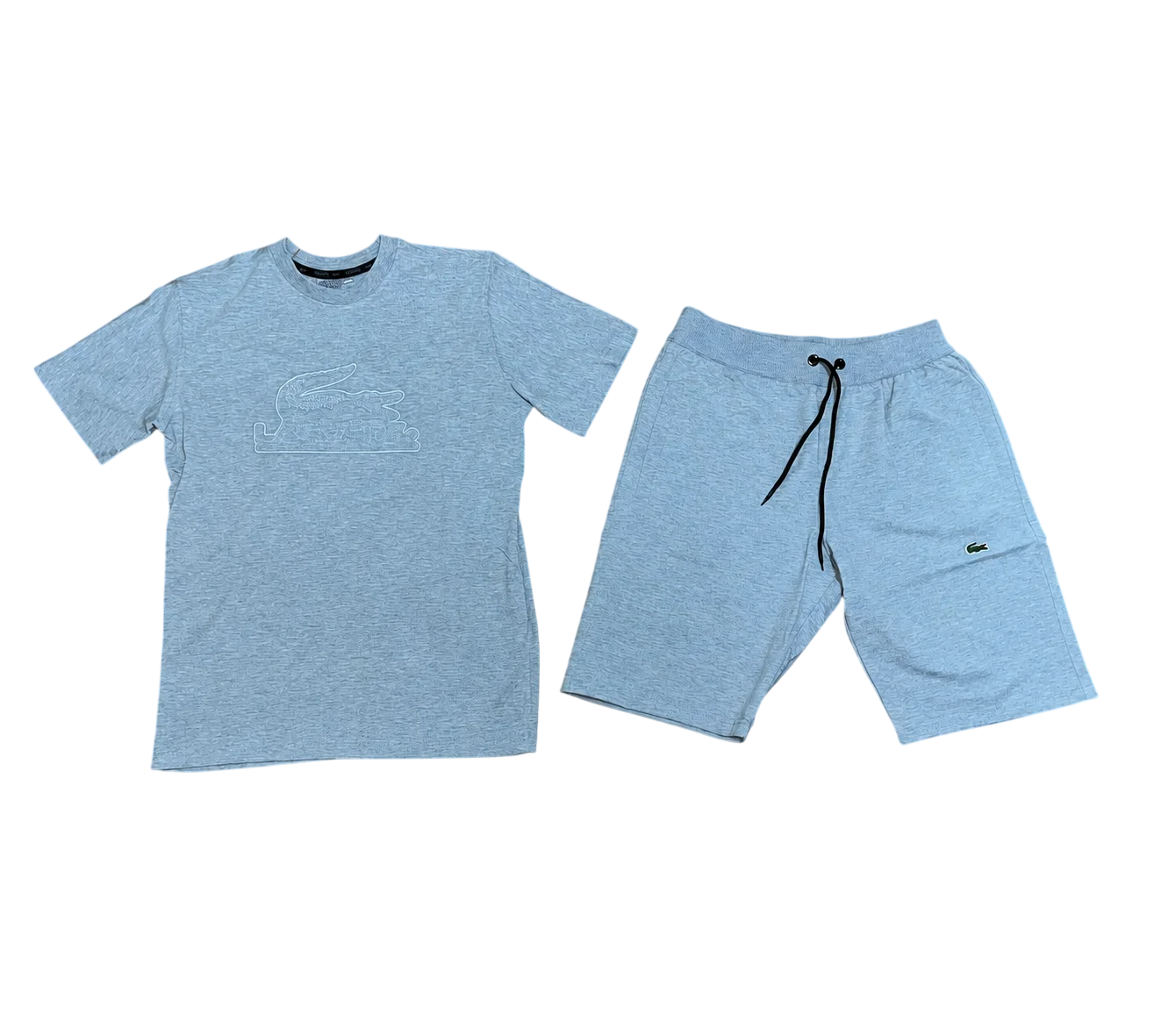 Conjunto corto Lacoste gris (ENVÍO 72HORAS)
