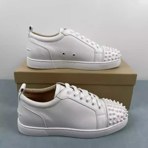 Christian Loubotin Low "Spikes FullWhite"