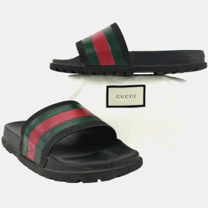 Sandalias Gucci negro rojo talla 47 (ENVÍO 72 HORAS)