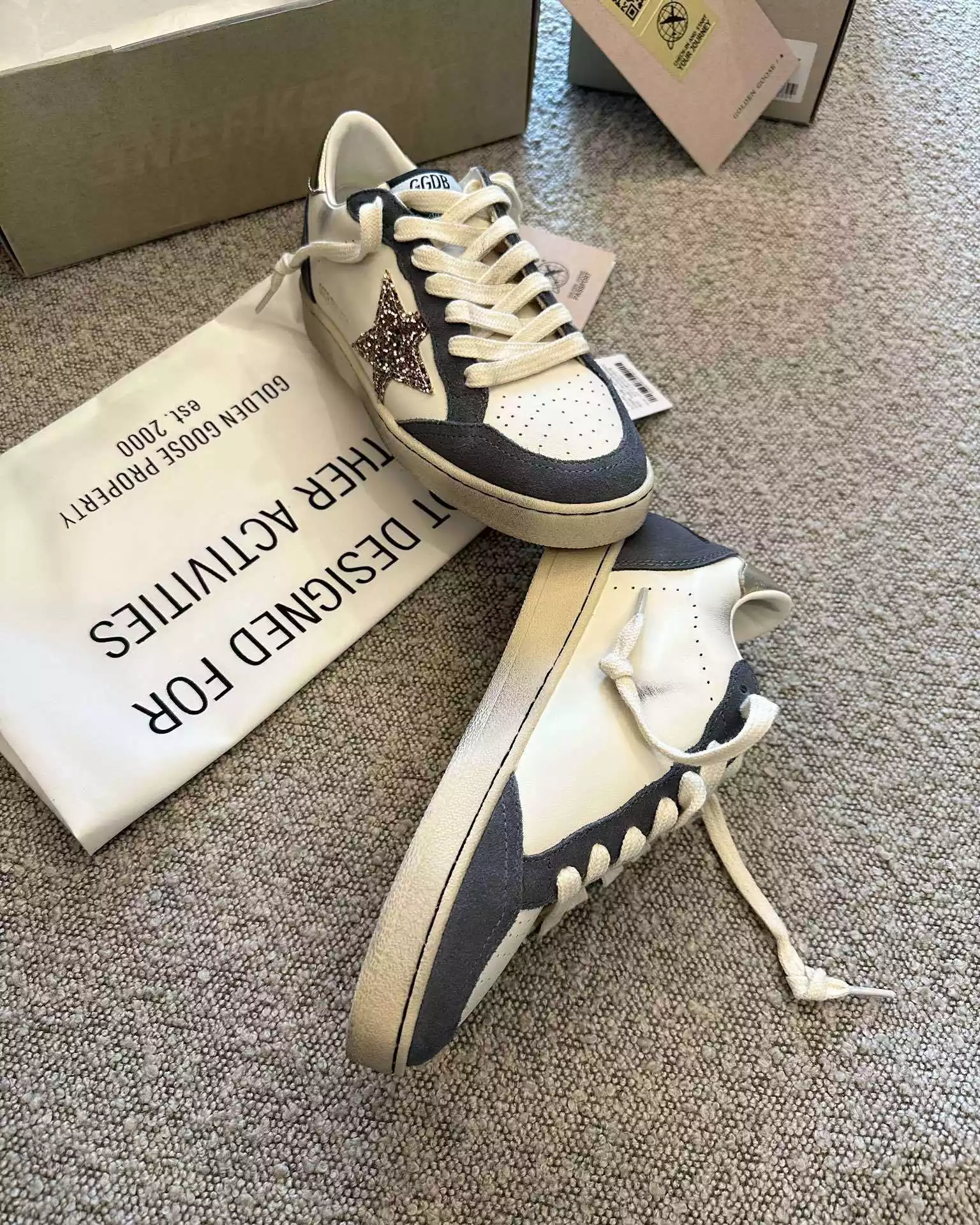 Golden Goose Super-Star piel negro/azul - Imagen 2