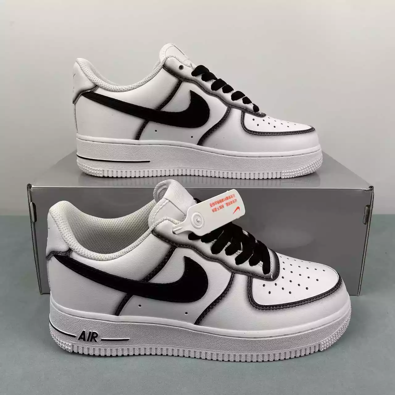 Nike Air Force 1 Low White Black Outline Swoosh