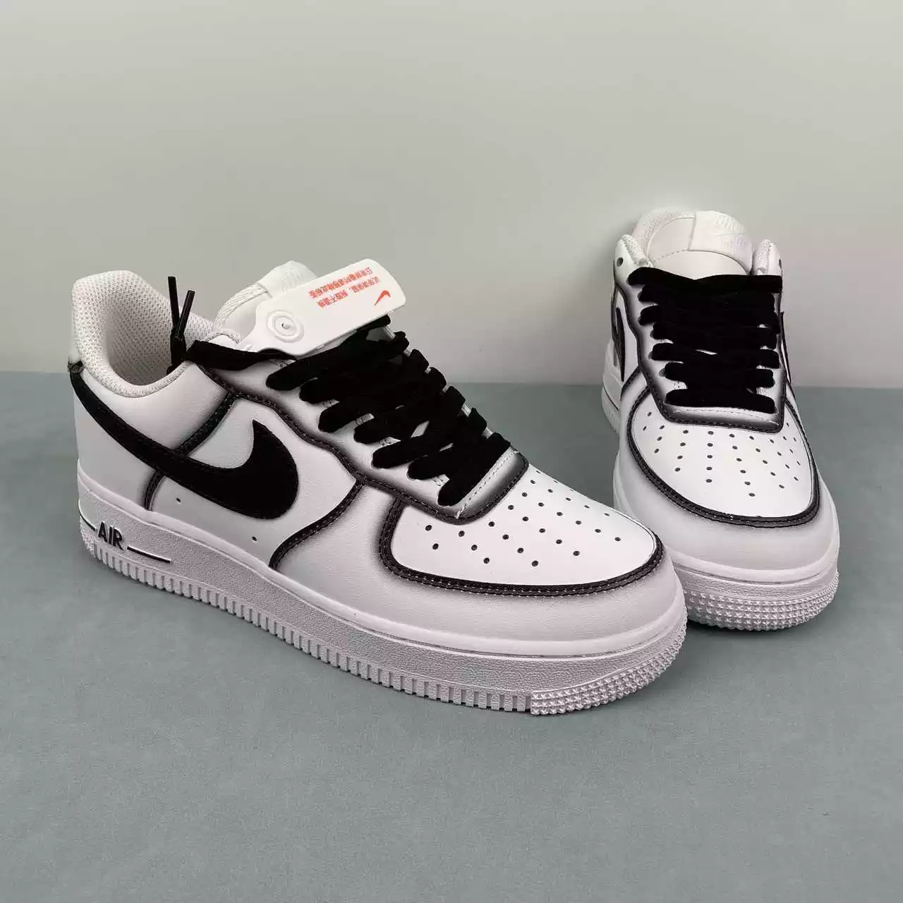 Nike Air Force 1 Low White Black Outline Swoosh - Imagen 2