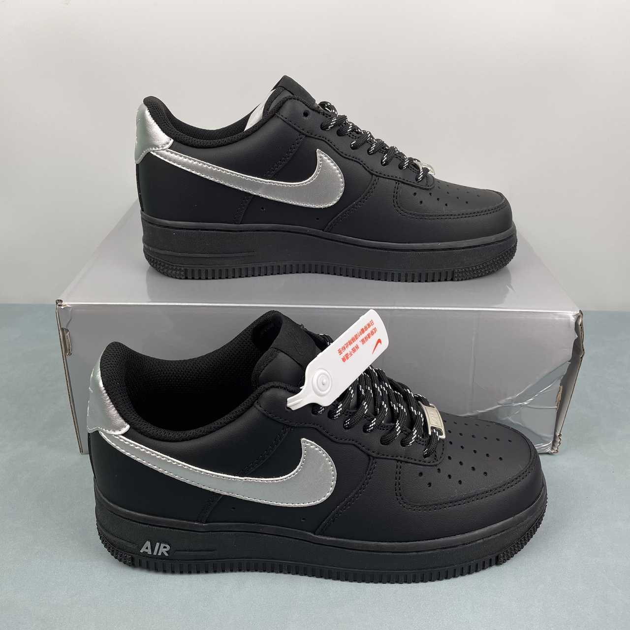 Nike Air Force 1 Low Black Silver Luxe