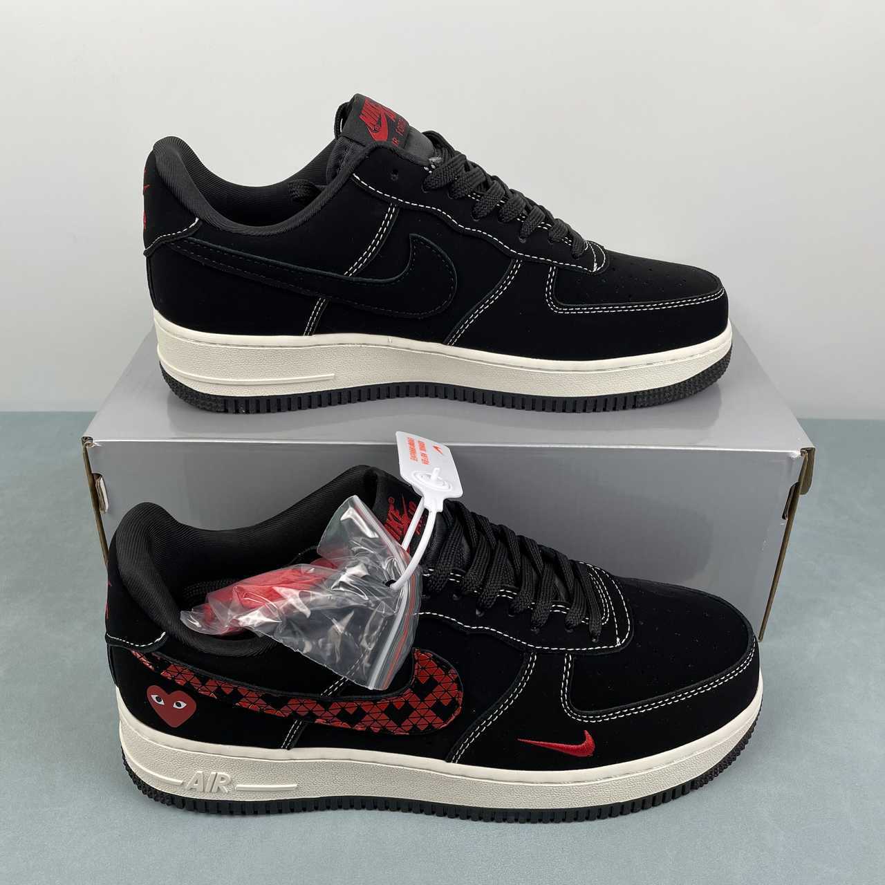 Nike Air Force 1 Low Black Heart Embroidery