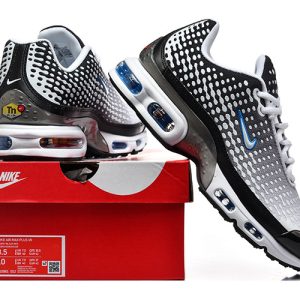 Nike Air Max Plus TN 7 blanco y negro logo azul