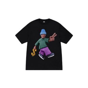 Camiseta Stussy Negra- Peace Logo