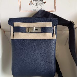 Bolso bandolera Hermes Hac a Dos G5 azul oscuro