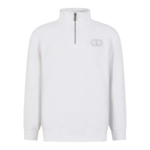 Jersey media cremallera Dior CD Logo blanco