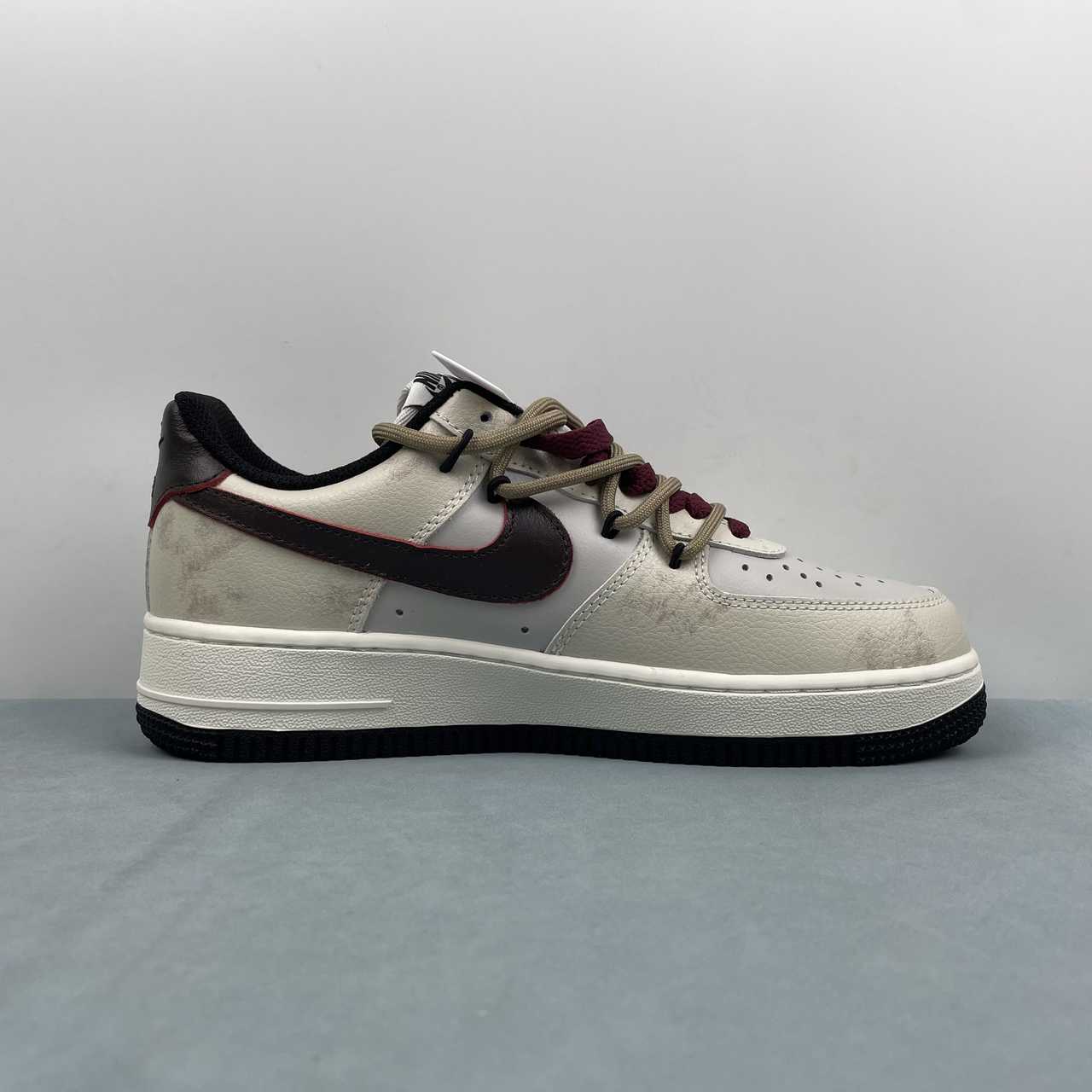Nike Air Force 1 Low Cream Black Burgundy - Imagen 6