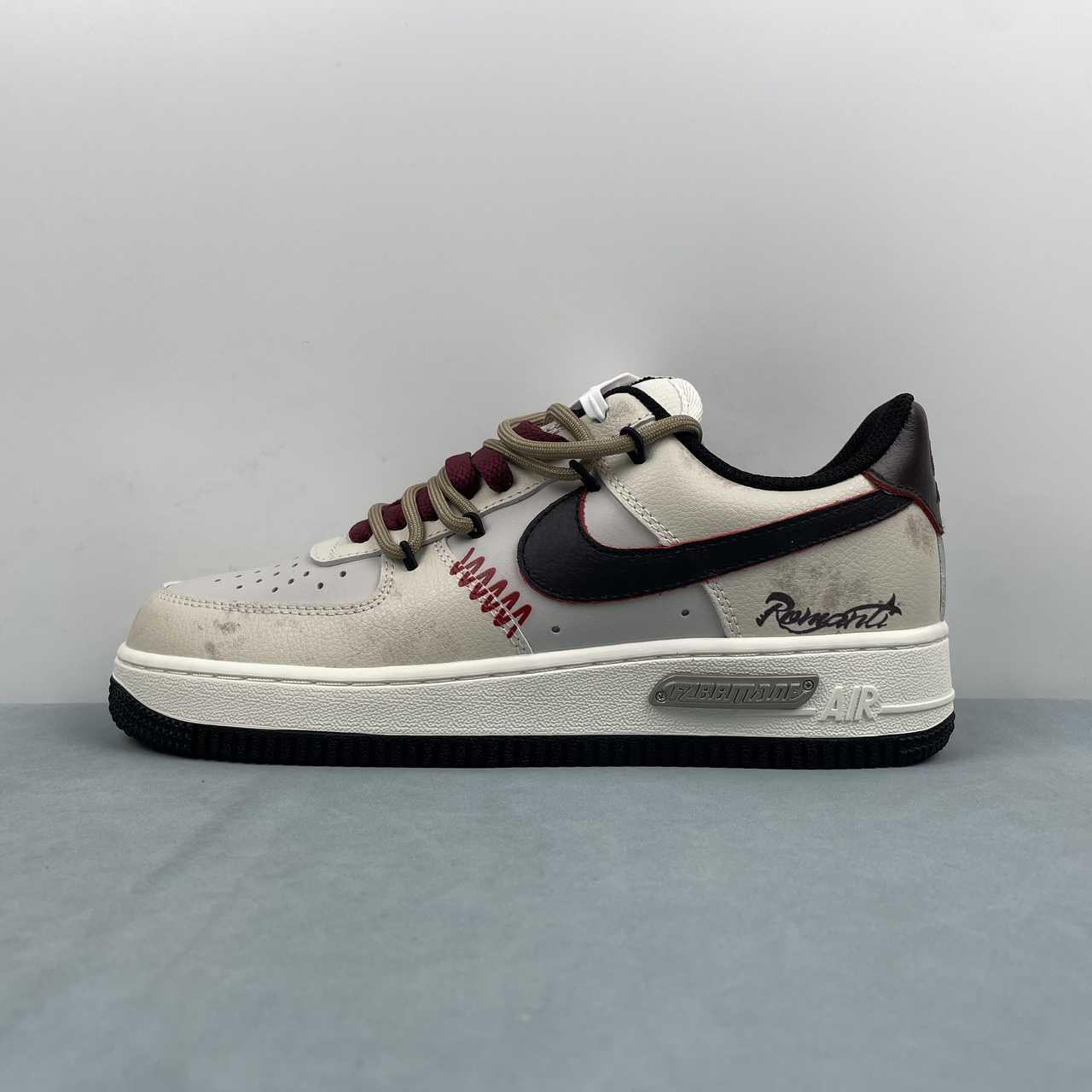 Nike Air Force 1 Low Cream Black Burgundy - Imagen 7