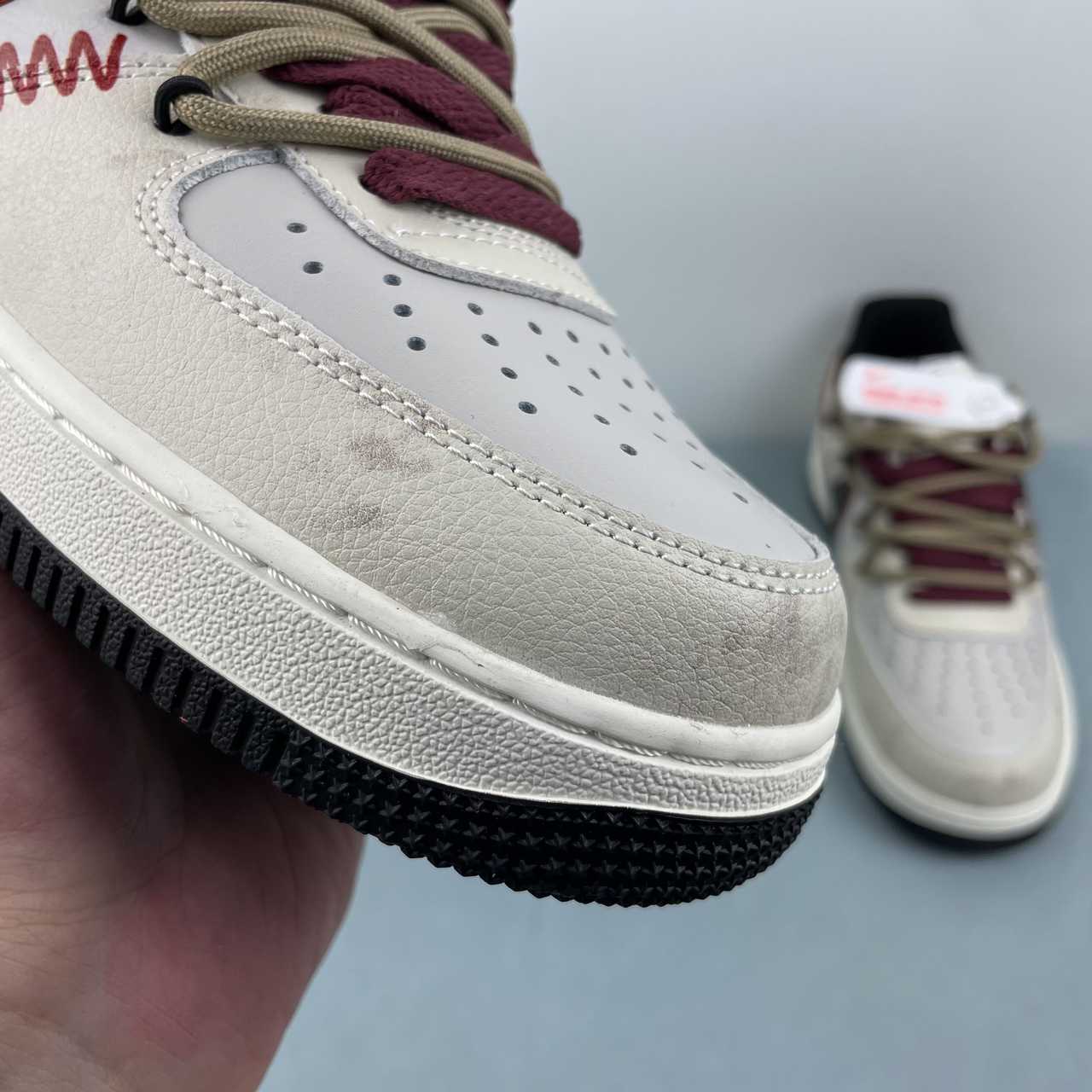 Nike Air Force 1 Low Cream Black Burgundy - Imagen 4
