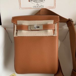 Bolso bandolera Hermes Hac a Dos G5 beige oscuro