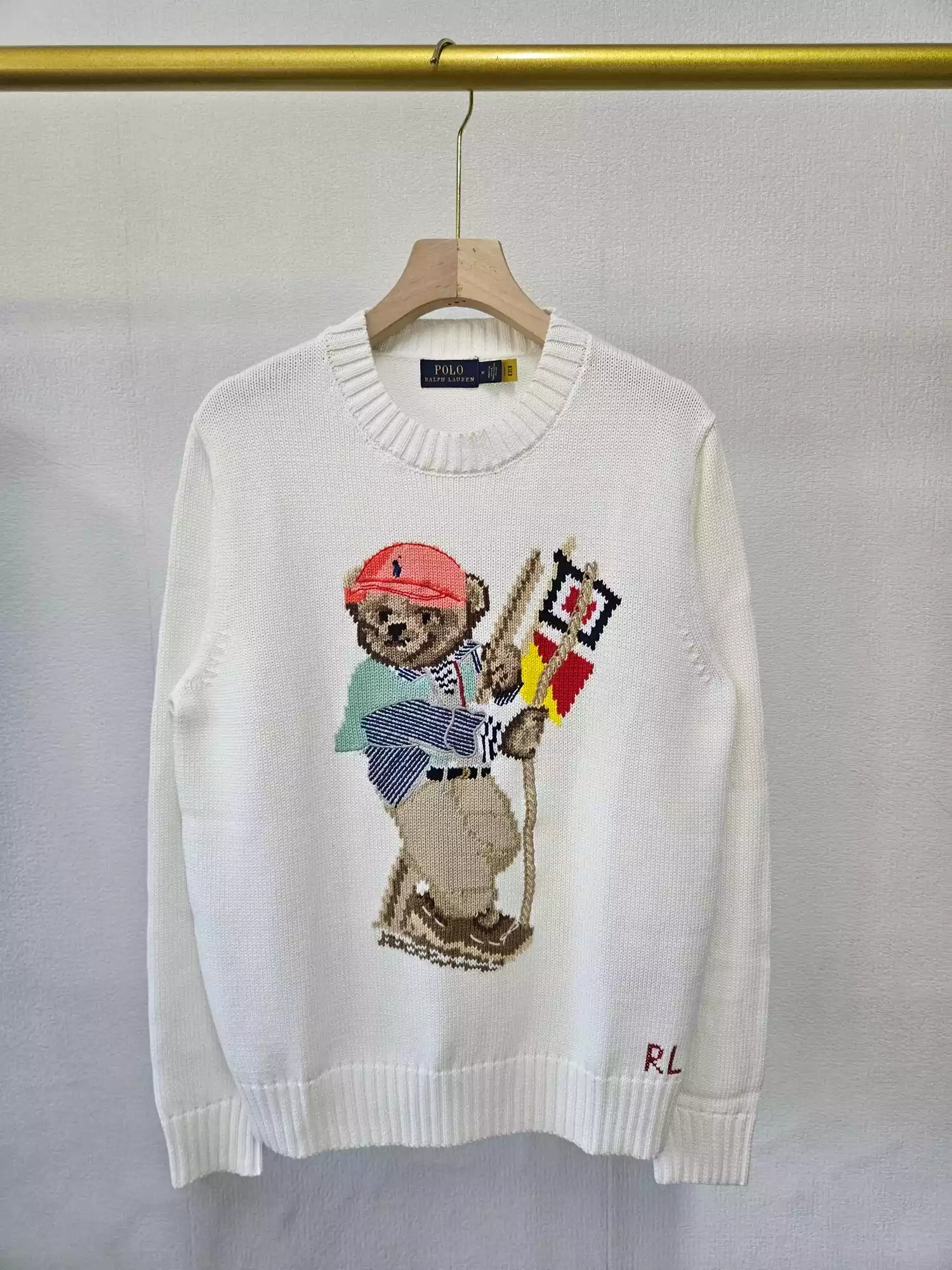 Suéter Polo Ralph Lauren Playing Kite Bear blanco