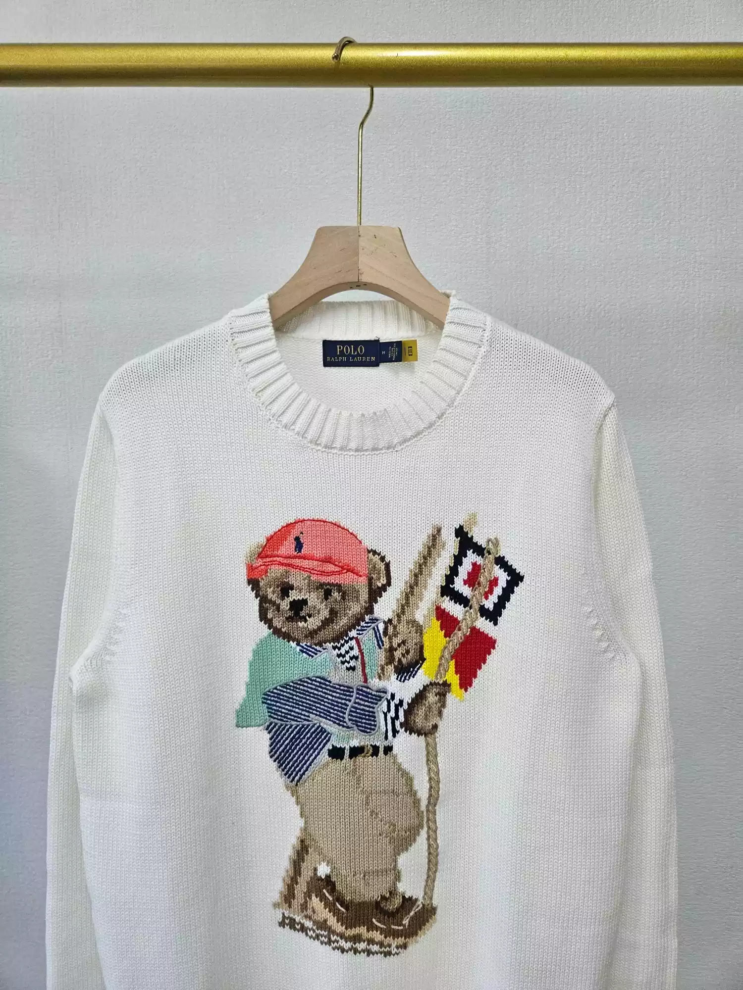 Suéter Polo Ralph Lauren Playing Kite Bear blanco - Imagen 2