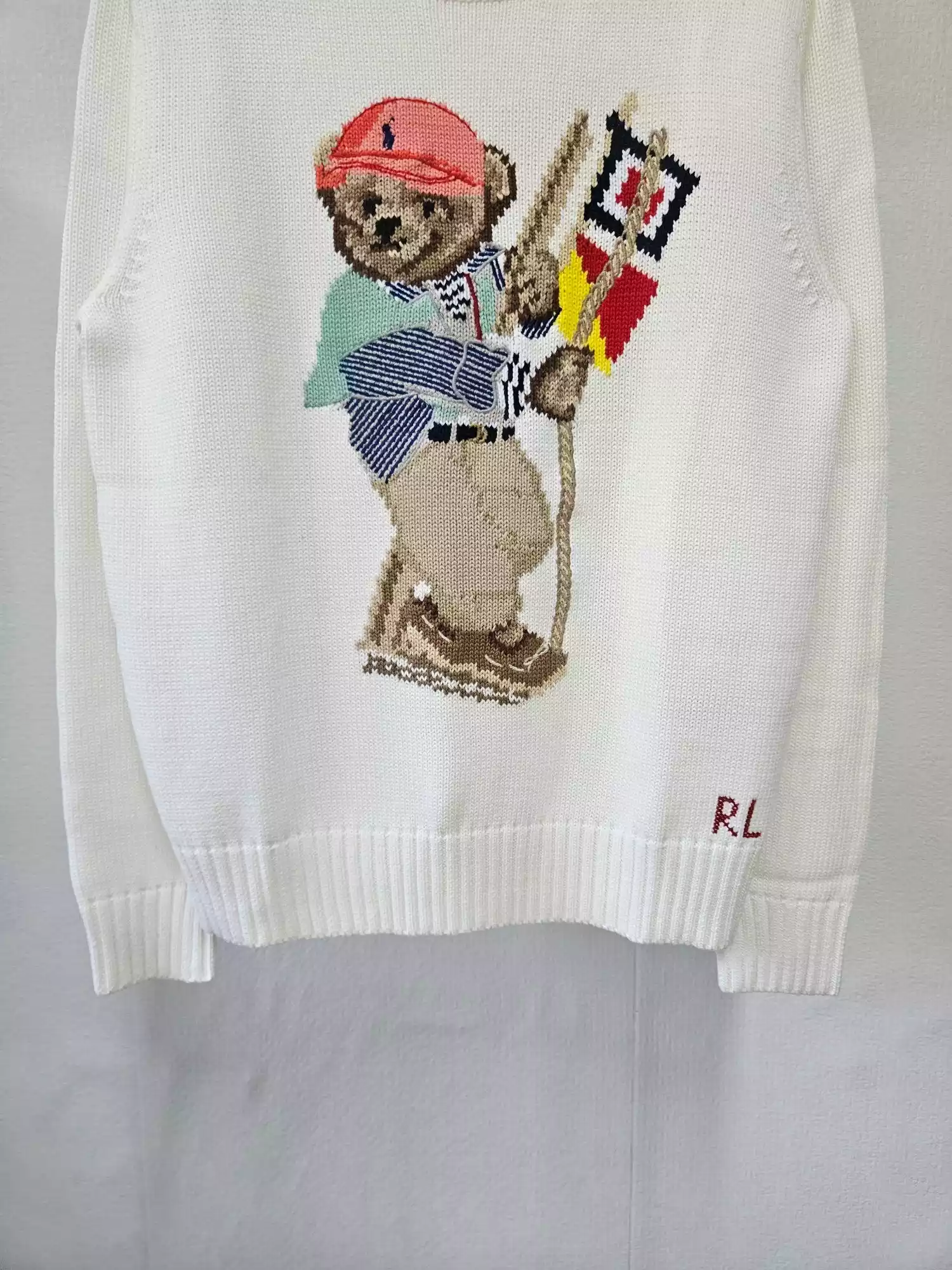 Suéter Polo Ralph Lauren Playing Kite Bear blanco - Imagen 3